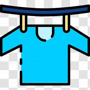 Hanging Cloth - Blue T-Shirt On A Hanger Illustration Transparent PNG