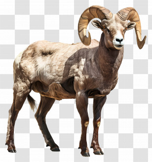 Bighorn Sheep - Brown Bighorn Sheep Illustration Transparent PNG