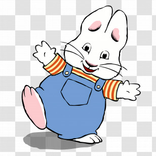 Max Ruby - Happy Rabbit In Overalls Transparent PNG
