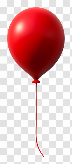Single Balloon - Red Party Helium Balloon Illustration Transparent PNG