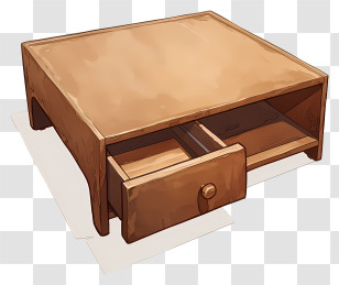 Wooden Coffee Table - Vintage Wooden Drawer For Home Storage Transparent PNG