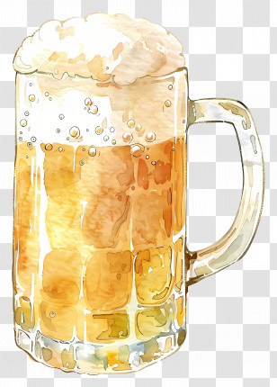 Beer - Foamy Beer Mug Illustration Transparent PNG