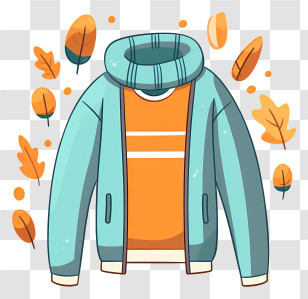 Jacket - Blue Jacket With Orange Sweater For Autumn Transparent PNG