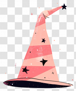 Witch Hat - Pink Witch Hat With Stars Transparent PNG
