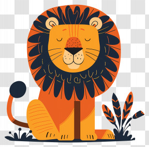 Lion - Cute Cartoon Smiling Lion Illustration Transparent PNG