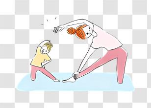 Icon - Mother And Child Stretching Exercise Transparent PNG