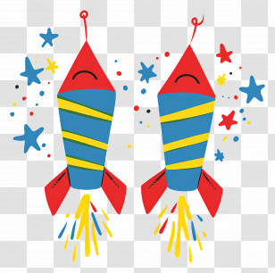 Fireworks - Colorful Fireworks Rockets Transparent PNG