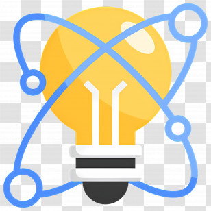 Innovation - Lightbulb With Atomic Orbit Illustration Transparent PNG