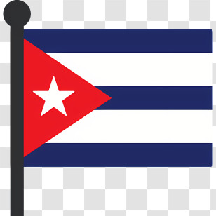 Cuba Flag - Cuban National Flag On A Pole Transparent PNG
