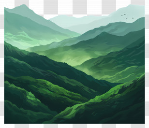 Green Mountains Background - Green Mountain Landscape Illustration Transparent PNG