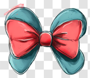 Bow - Red And Blue Decorative Bow Illustration Transparent PNG