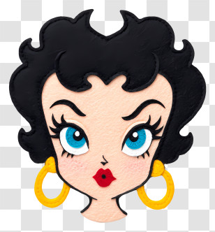 Betty Boop Face - Retro Cartoon Woman Face Transparent PNG