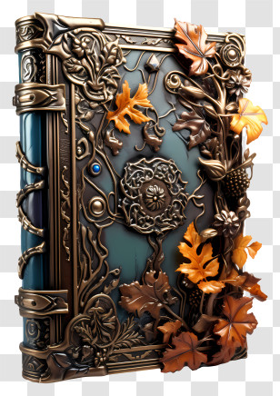 Metal Book - Ornately Designed Decorative Antique Book Transparent PNG