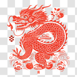 Chinese Dragon - Red Chinese Dragon Illustration Transparent PNG