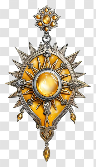 Pendant - Beautiful Ornate Pendant With Gem Transparent PNG