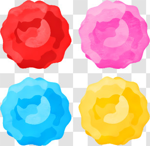 Icon - Colorful Flowers In Red, Pink, Blue, And Yellow Transparent PNG