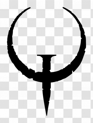 Quake Logo - Black Minimalistic Circular Logo Transparent PNG