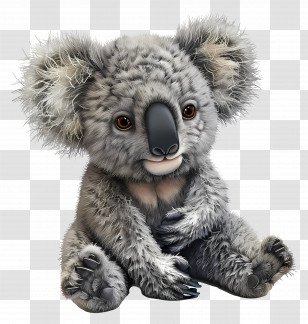 Koala - Cute Furry Koala Transparent PNG
