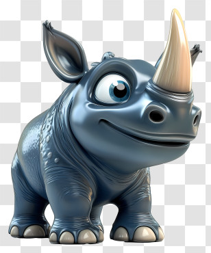 3d Rhinoceros - Cartoon Rhino Transparent PNG