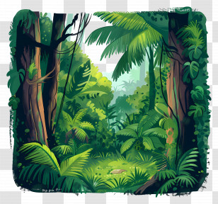 Forest Jungle - Tropical Jungle Illustration Transparent PNG