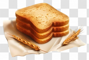 Whole Wheat Bread - Slices Of Bread With Wheat Transparent PNG
