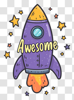 Awesome - Awesome Rocket In Space Transparent PNG