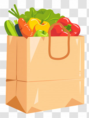 Grocery - Vegetables In Brown Shopping Bag Transparent PNG