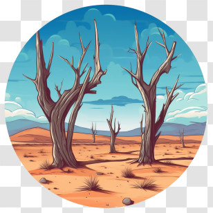 Combat Desertification
 - Desert Landscape With Dry Trees Illustration Transparent PNG