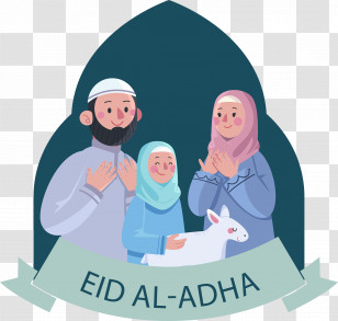 Eid Ul Adha - Family Celebrating Eid Al-Adha Transparent PNG
