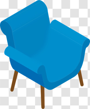 Icon - Blue Comfortable Chair Transparent PNG