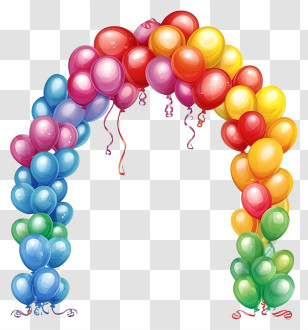 Birthday Balloon Arch Icon - Colorful Balloon Arch Decoration Transparent PNG