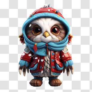 Christmas Owl - Cute Cartoon Owl In Winter Clothes Transparent PNG