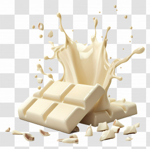 White Chocolate - White Chocolate With Milk Splash Transparent PNG