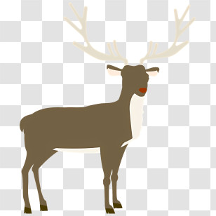 Brown Deer - Minimalistic Reindeer Illustration For Christmas Transparent PNG