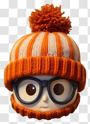 Cartoon Character - Boy With Glasses And Orange Hat Transparent PNG
