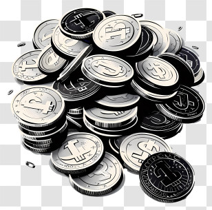 Coins - Stack Of Shiny Metal Coins Representing Wealth Transparent PNG