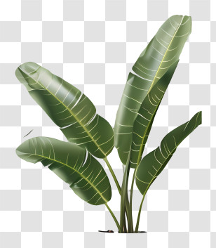 Brick Wall - Tropical Green Plant Leaves Illustration Transparent PNG