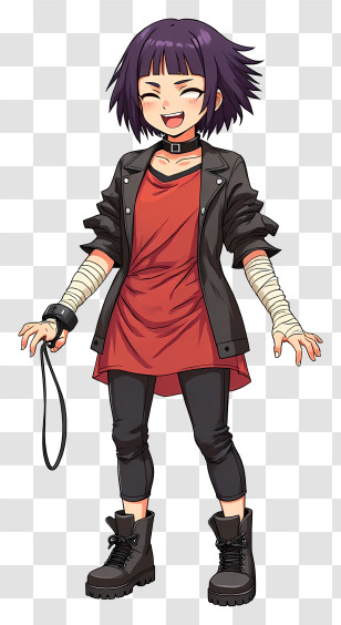 Kyoka Jiro - Laughing Punk Girl Anime Transparent PNG