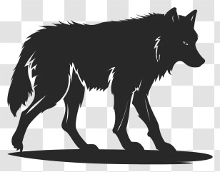 Wolf Silhouette - Black Wolf Silhouette Illustration Transparent PNG