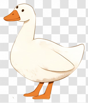 Cartoon Goose - Cute White Duck Cartoon Illustration Transparent PNG