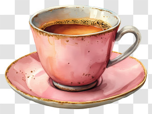 Tea Cup - Pink Coffee Cup For Beverages Transparent PNG