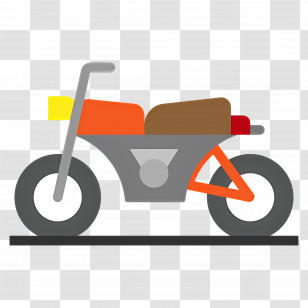 Vintage Motorcycle - Colorful Motorbike Illustration In Flat Style Transparent PNG