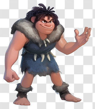 Cartoon Caveman - Cartoon Caveman With Fur Clothing Transparent PNG