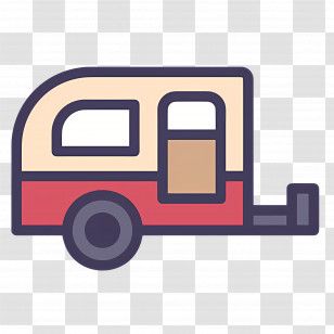 Camping Car - Camping Trailer Vector Illustration Transparent PNG
