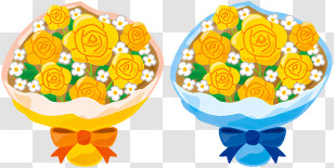 Flower - Beautiful Bouquet Of Yellow Roses Transparent PNG