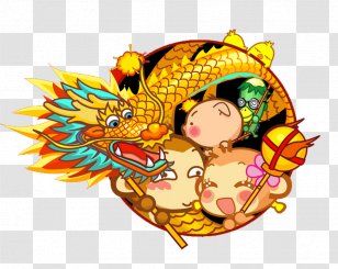Chinese New Year Lunar Happiness Wish - Mythical Creature - Dragon Monkey Transparent PNG