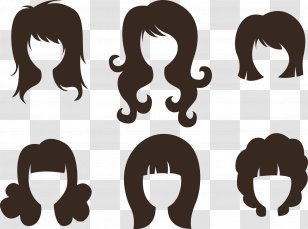 Comb Hairstyle Silhouette - Neck - Cute Simple Beauty Hair Cartoon Vector Transparent PNG