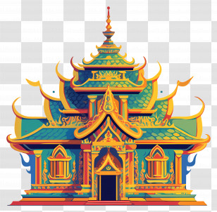 Asian Temple - Golden Temple Illustration Transparent PNG