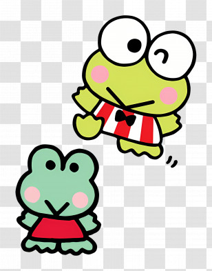 Keroppi - Playful Green Frog Cartoon Characters Transparent PNG