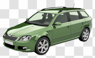 Skoda Octavia - Green Station Wagon Car Illustration Transparent PNG